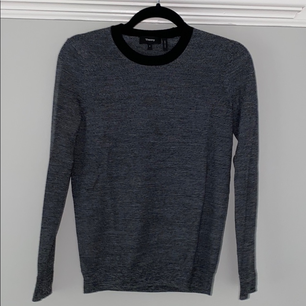 Theory women sweater black and white crew neck Xs